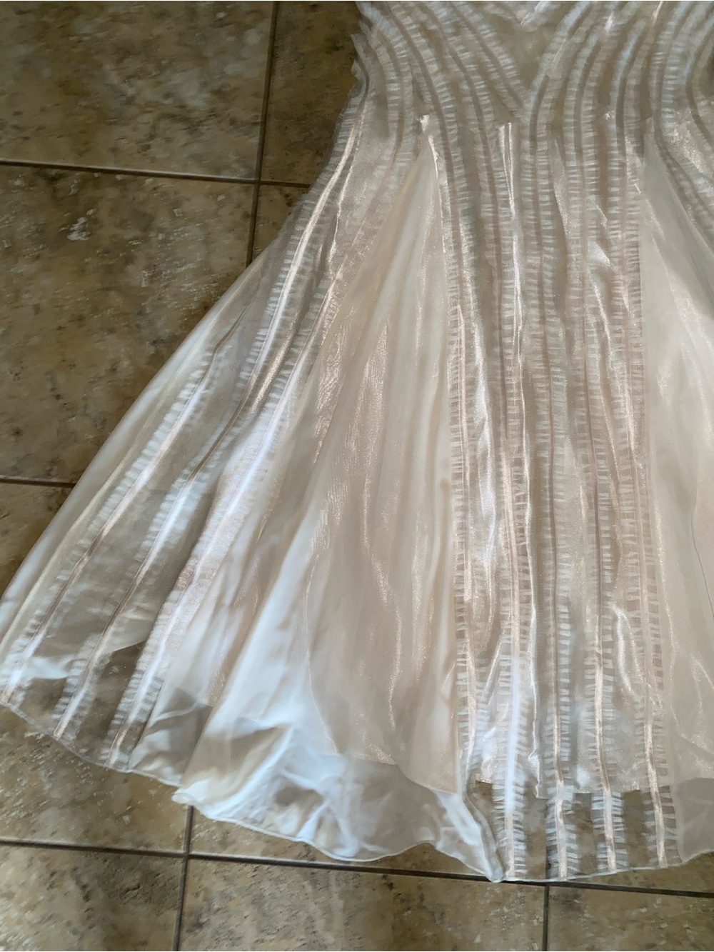 Vintage SUE WONG Nocturne Strapless Beaded Ruched Mermaid Gown Dress Cream 4 - Picture 17 of 17
